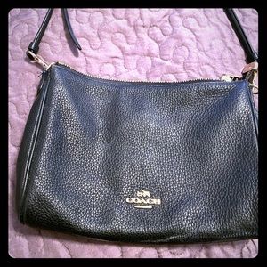 Coach black leather small cross body